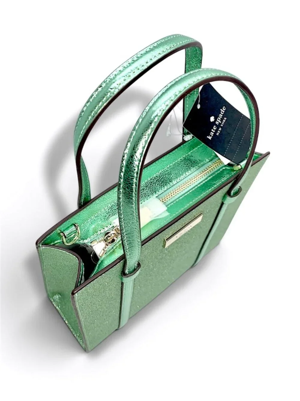 Kate Spade—Glitter Kenzie Small Crossbody Tote—Seawater *NWT*
